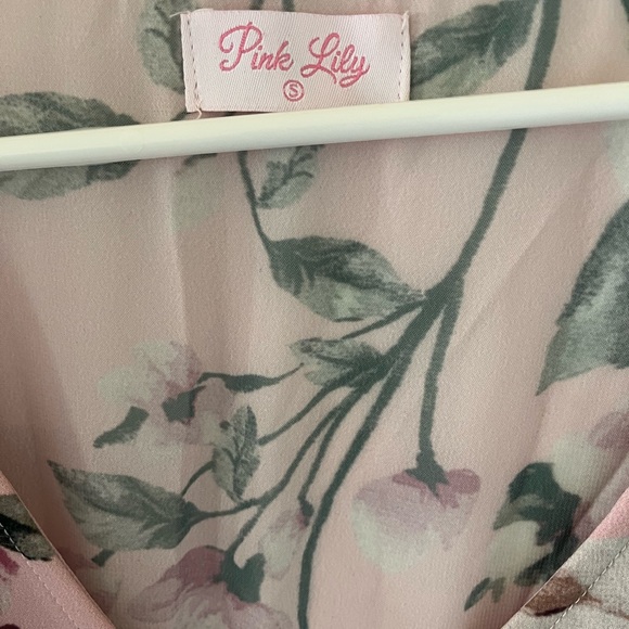 Floral Pink Long Sleeve Dress - Picture 3 of 3